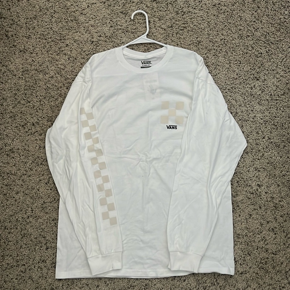 ⭐️ NEW WITH TAGS 🏷️ , NEVER WORN MENS L VANS CHECKERBOARD LONG-SLEEVE TEE